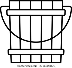 Imagen vectorial del símbolo de icono del cubo. Ilustración de la imagen de diseño del contorno de lavado del equipo de limpieza de cubos. EPS 10