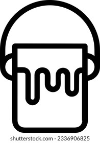 Bucket icon symbol vector image. Illustration of the bucket cleaning equipment washing outline design image. EPS 10