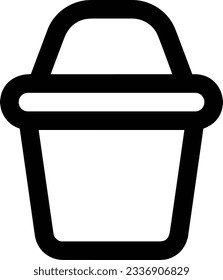 Bucket icon symbol vector image. Illustration of the bucket cleaning equipment washing outline design image. EPS 10