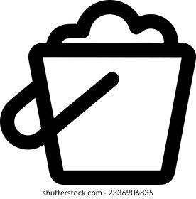 Bucket icon symbol vector image. Illustration of the bucket cleaning equipment washing outline design image. EPS 10