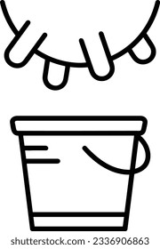 Bucket icon symbol vector image. Illustration of the bucket cleaning equipment washing outline design image. EPS 10