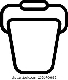 Bucket icon symbol vector image. Illustration of the bucket cleaning equipment washing outline design image. EPS 10