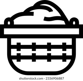Imagen vectorial del símbolo de icono del cubo. Ilustración de la imagen de diseño del contorno de lavado del equipo de limpieza de cubos. EPS 10