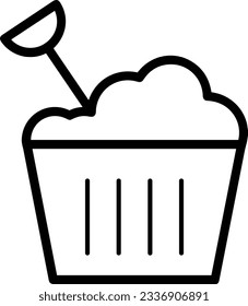 Bucket icon symbol vector image. Illustration of the bucket cleaning equipment washing outline design image. EPS 10