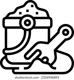 Bucket icon symbol vector image. Illustration of the bucket cleaning equipment washing outline design image. EPS 10