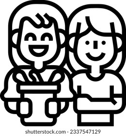 Bucket icon symbol vector image. Illustration of the bucket cleaning equipment washing outline design image. EPS 10