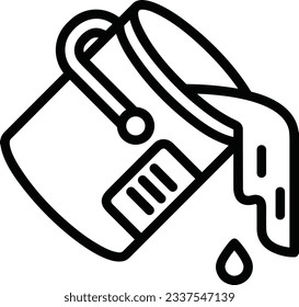 Bucket icon symbol vector image. Illustration of the bucket cleaning equipment washing outline design image. EPS 10