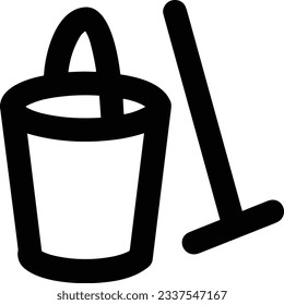 Bucket icon symbol vector image. Illustration of the bucket cleaning equipment washing outline design image. EPS 10