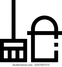 Bucket icon symbol vector image. Illustration of the bucket cleaning equipment washing outline design image. EPS 10