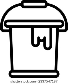 Eisensymbol, Vektorbild. Illustration der Eimerreinigungsausrüstung, die das Design der Umrisslinie abbildet. EPS10