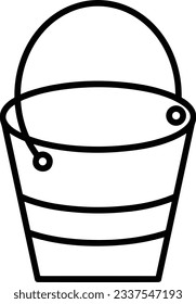 Bucket icon symbol vector image. Illustration of the bucket cleaning equipment washing outline design image. EPS 10