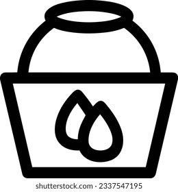 Bucket icon symbol vector image. Illustration of the bucket cleaning equipment washing outline design image. EPS 10