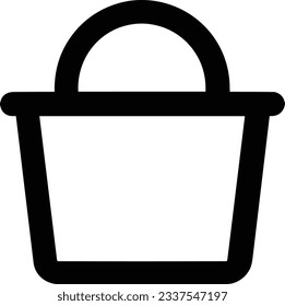 Eisensymbol, Vektorbild. Illustration der Eimerreinigungsausrüstung, die das Design der Umrisslinie abbildet. EPS10