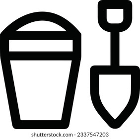 Bucket icon symbol vector image. Illustration of the bucket cleaning equipment washing outline design image. EPS 10