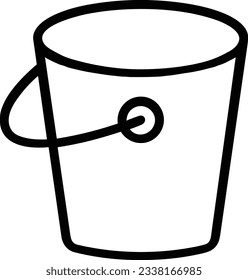Eisensymbol, Vektorbild. Illustration der Eimerreinigungsausrüstung, die das Design der Umrisslinie abbildet. EPS10