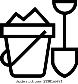 Bucket icon symbol vector image. Illustration of the bucket cleaning equipment washing outline design image. EPS 10
