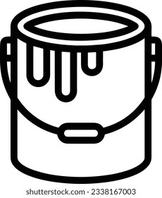 Bucket icon symbol vector image. Illustration of the bucket cleaning equipment washing outline design image. EPS 10