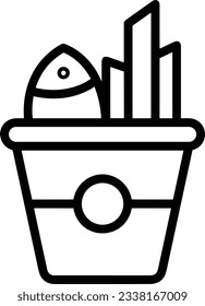 Bucket icon symbol vector image. Illustration of the bucket cleaning equipment washing outline design image. EPS 10