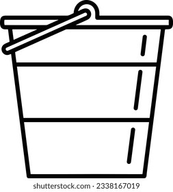 Bucket icon symbol vector image. Illustration of the bucket cleaning equipment washing outline design image. EPS 10