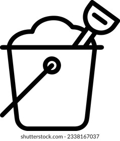 Bucket icon symbol vector image. Illustration of the bucket cleaning equipment washing outline design image. EPS 10