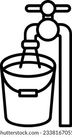 Bucket icon symbol vector image. Illustration of the bucket cleaning equipment washing outline design image. EPS 10