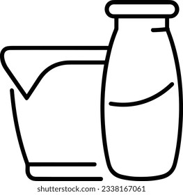 Bucket icon symbol vector image. Illustration of the bucket cleaning equipment washing outline design image. EPS 10
