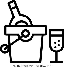Imagen vectorial del símbolo de icono del cubo. Ilustración de la imagen de diseño del contorno de lavado del equipo de limpieza de cubos. EPS 10