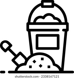 Bucket icon symbol vector image. Illustration of the bucket cleaning equipment washing outline design image. EPS 10
