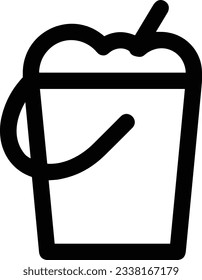 Bucket icon symbol vector image. Illustration of the bucket cleaning equipment washing outline design image. EPS 10