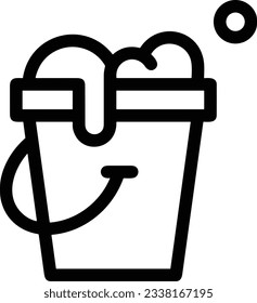 Bucket icon symbol vector image. Illustration of the bucket cleaning equipment washing outline design image. EPS 10