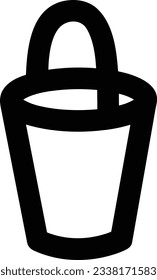 Bucket icon symbol vector image. Illustration of the bucket cleaning equipment washing outline design image. EPS 10