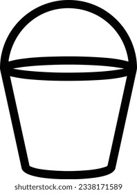 Bucket icon symbol vector image. Illustration of the bucket cleaning equipment washing outline design image. EPS 10