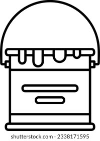 Bucket icon symbol vector image. Illustration of the bucket cleaning equipment washing outline design image. EPS 10