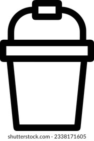 Bucket icon symbol vector image. Illustration of the bucket cleaning equipment washing outline design image. EPS 10