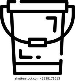 Bucket icon symbol vector image. Illustration of the bucket cleaning equipment washing outline design image. EPS 10