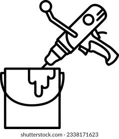 Bucket icon symbol vector image. Illustration of the bucket cleaning equipment washing outline design image. EPS 10