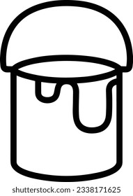 Imagen vectorial del símbolo de icono del cubo. Ilustración de la imagen de diseño del contorno de lavado del equipo de limpieza de cubos. EPS 10