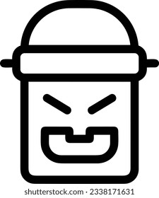 Bucket icon symbol vector image. Illustration of the bucket cleaning equipment washing outline design image. EPS 10