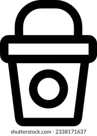 Bucket icon symbol vector image. Illustration of the bucket cleaning equipment washing outline design image. EPS 10