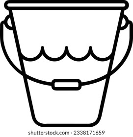 Bucket icon symbol vector image. Illustration of the bucket cleaning equipment washing outline design image. EPS 10