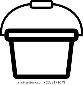 Bucket icon symbol vector image. Illustration of the bucket cleaning equipment washing outline design image. EPS 10