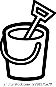 Bucket icon symbol vector image. Illustration of the bucket cleaning equipment washing outline design image. EPS 10