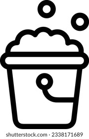 Bucket icon symbol vector image. Illustration of the bucket cleaning equipment washing outline design image. EPS 10