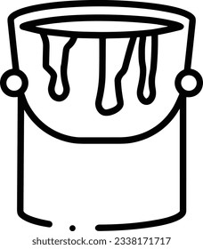 Bucket icon symbol vector image. Illustration of the bucket cleaning equipment washing outline design image. EPS 10