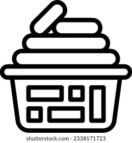 Bucket icon symbol vector image. Illustration of the bucket cleaning equipment washing outline design image. EPS 10