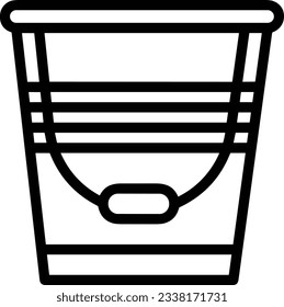 Imagen vectorial del símbolo de icono del cubo. Ilustración de la imagen de diseño del contorno de lavado del equipo de limpieza de cubos. EPS 10