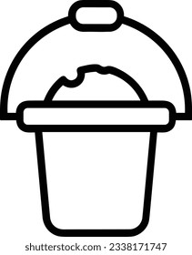Imagen vectorial del símbolo de icono del cubo. Ilustración de la imagen de diseño del contorno de lavado del equipo de limpieza de cubos. EPS 10