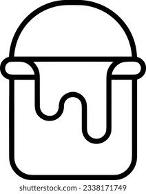 Bucket icon symbol vector image. Illustration of the bucket cleaning equipment washing outline design image. EPS 10