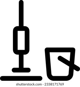 Bucket icon symbol vector image. Illustration of the bucket cleaning equipment washing outline design image. EPS 10
