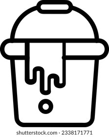 Bucket icon symbol vector image. Illustration of the bucket cleaning equipment washing outline design image. EPS 10